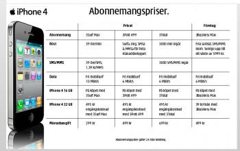 3:s Iphonepriser på webbsajten
